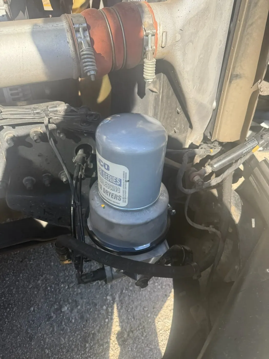 Diesel engine filter service being carried out on location